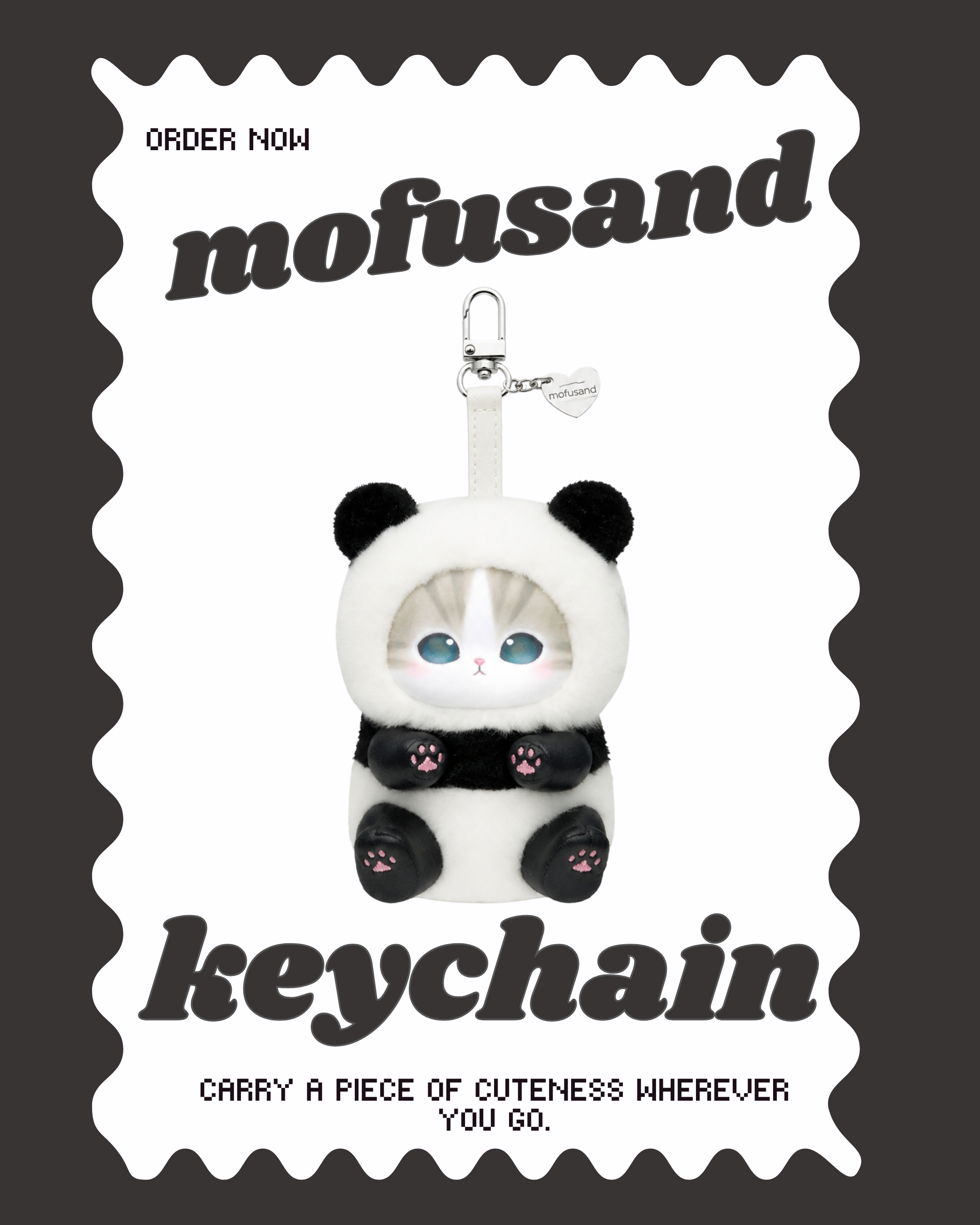 Mofusand Panda Plush Keychain